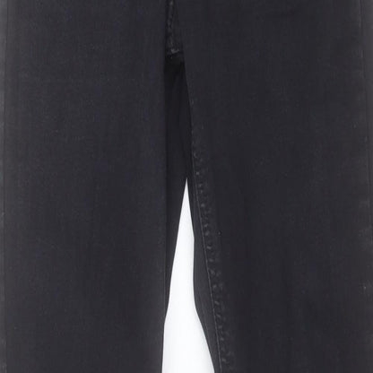 Topshop Womens Black Cotton Skinny Jeans Size 25 in L34 in Regular Button