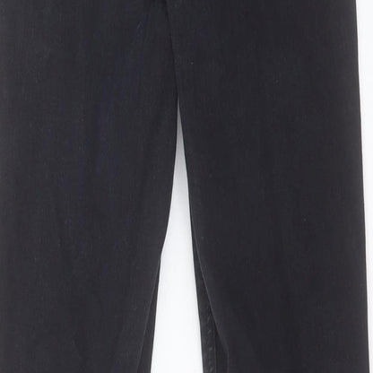Topshop Womens Black Cotton Skinny Jeans Size 25 in L34 in Regular Button
