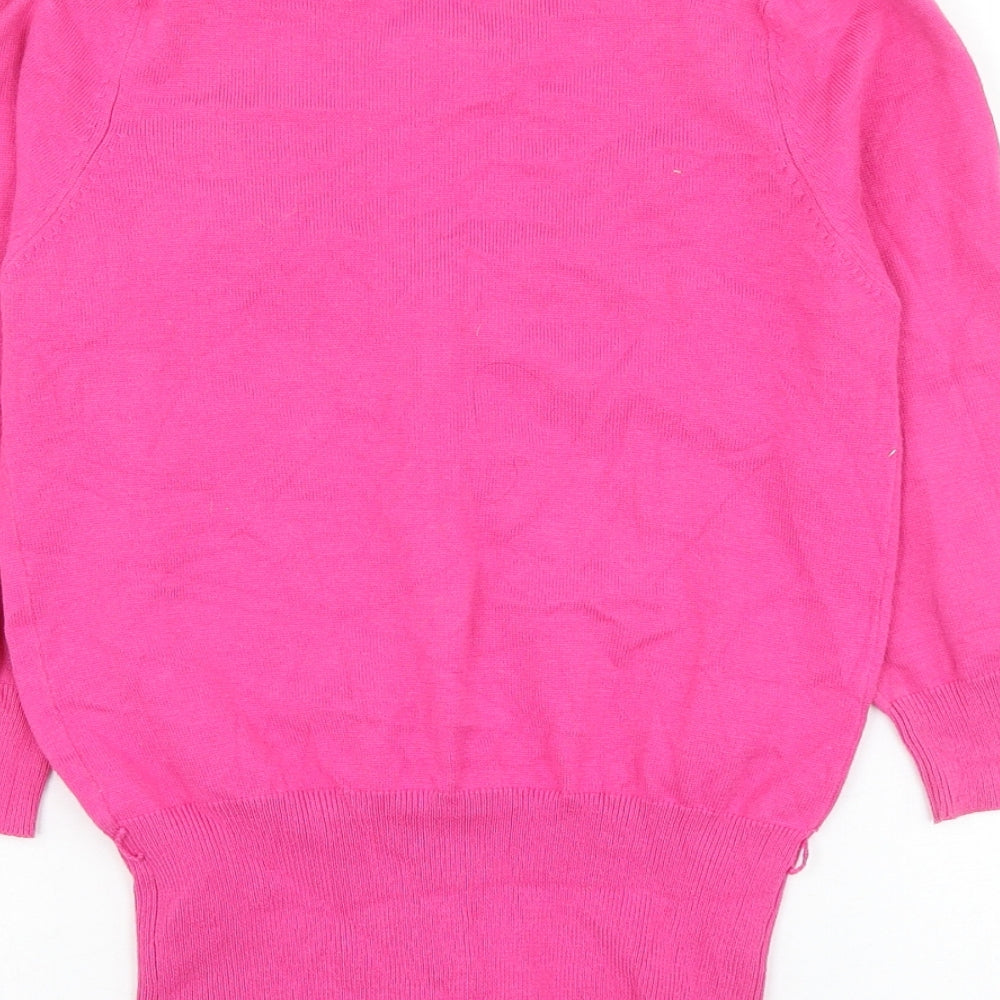 Atmosphere Womens Pink Scoop Neck Cotton Cardigan Jumper Size 8
