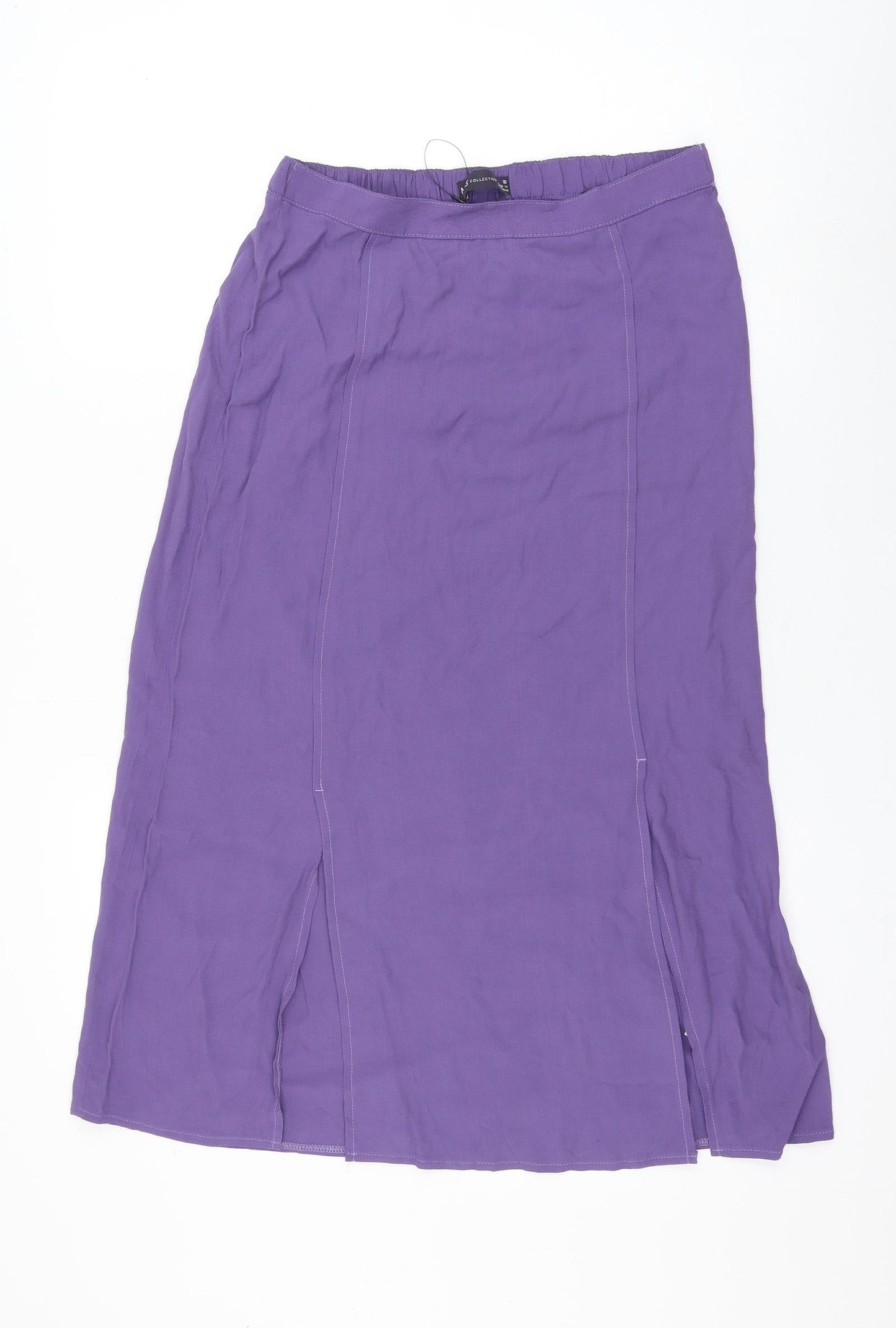 Marks and Spencer Womens Purple Viscose A-Line Skirt Size 10
