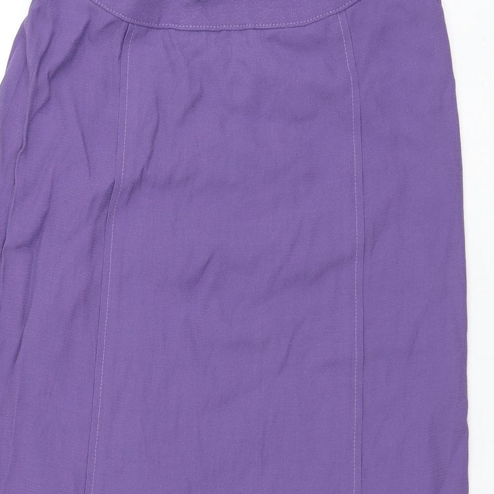 Marks and Spencer Womens Purple Viscose A-Line Skirt Size 10