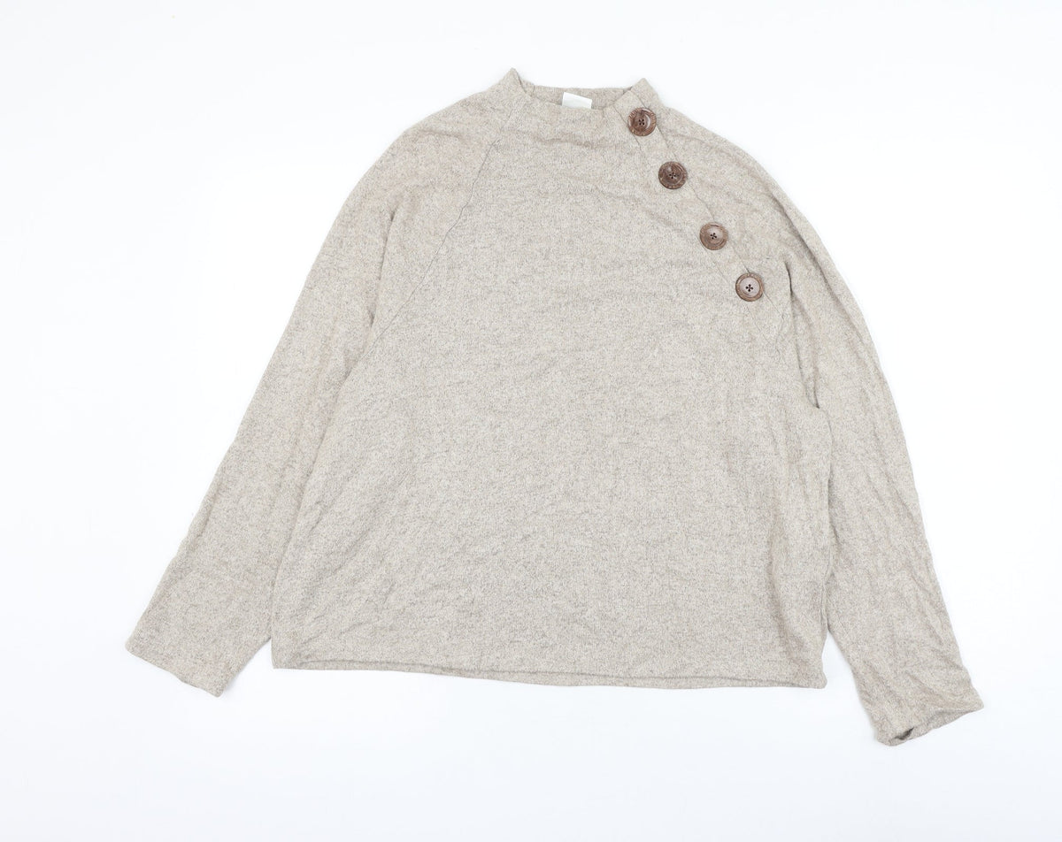 Womens UK Size S H&M Beige Pullover Jumper