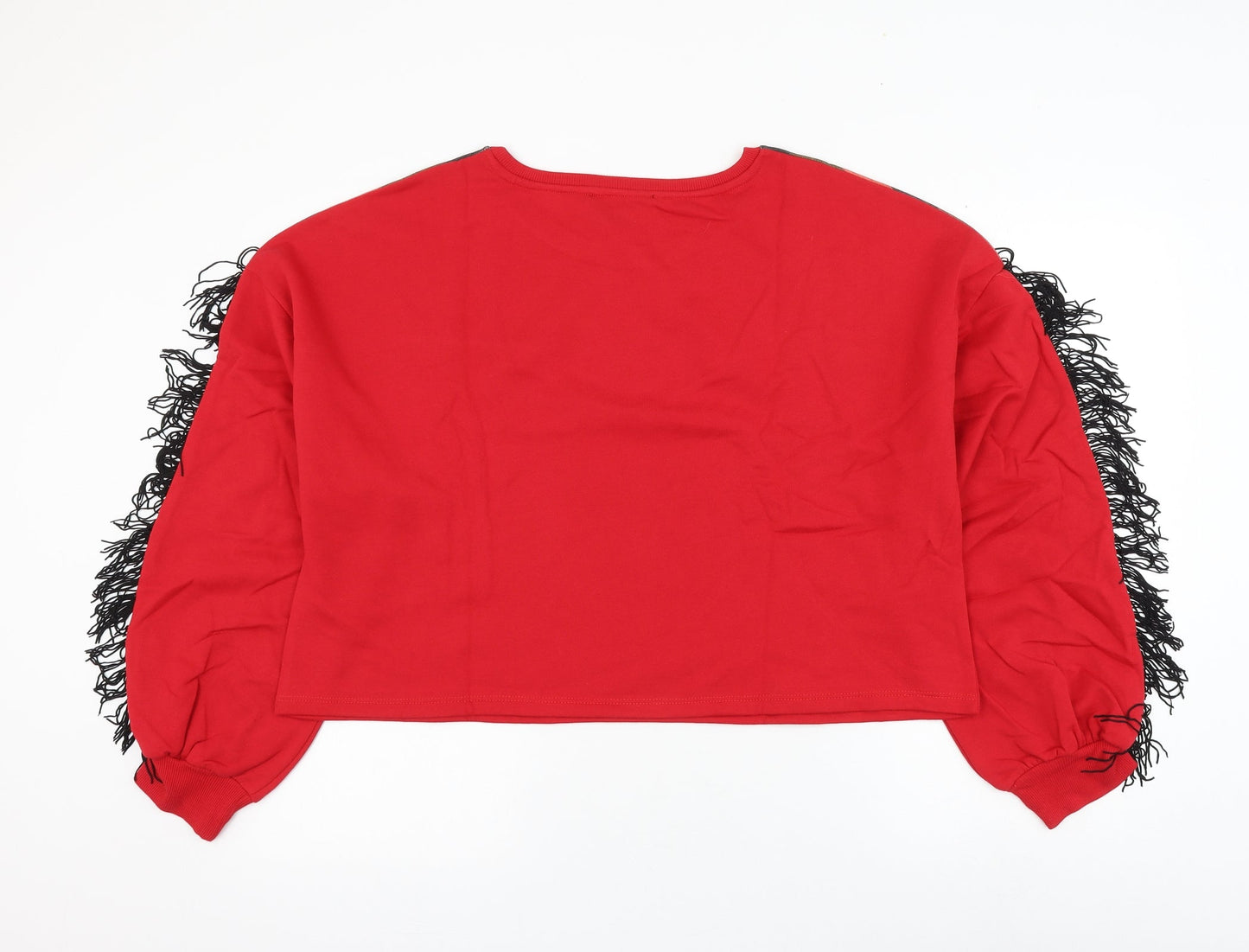 Oh My Days Womens Red Striped Polyester Pullover Sweatshirt Size 14 Pullover
