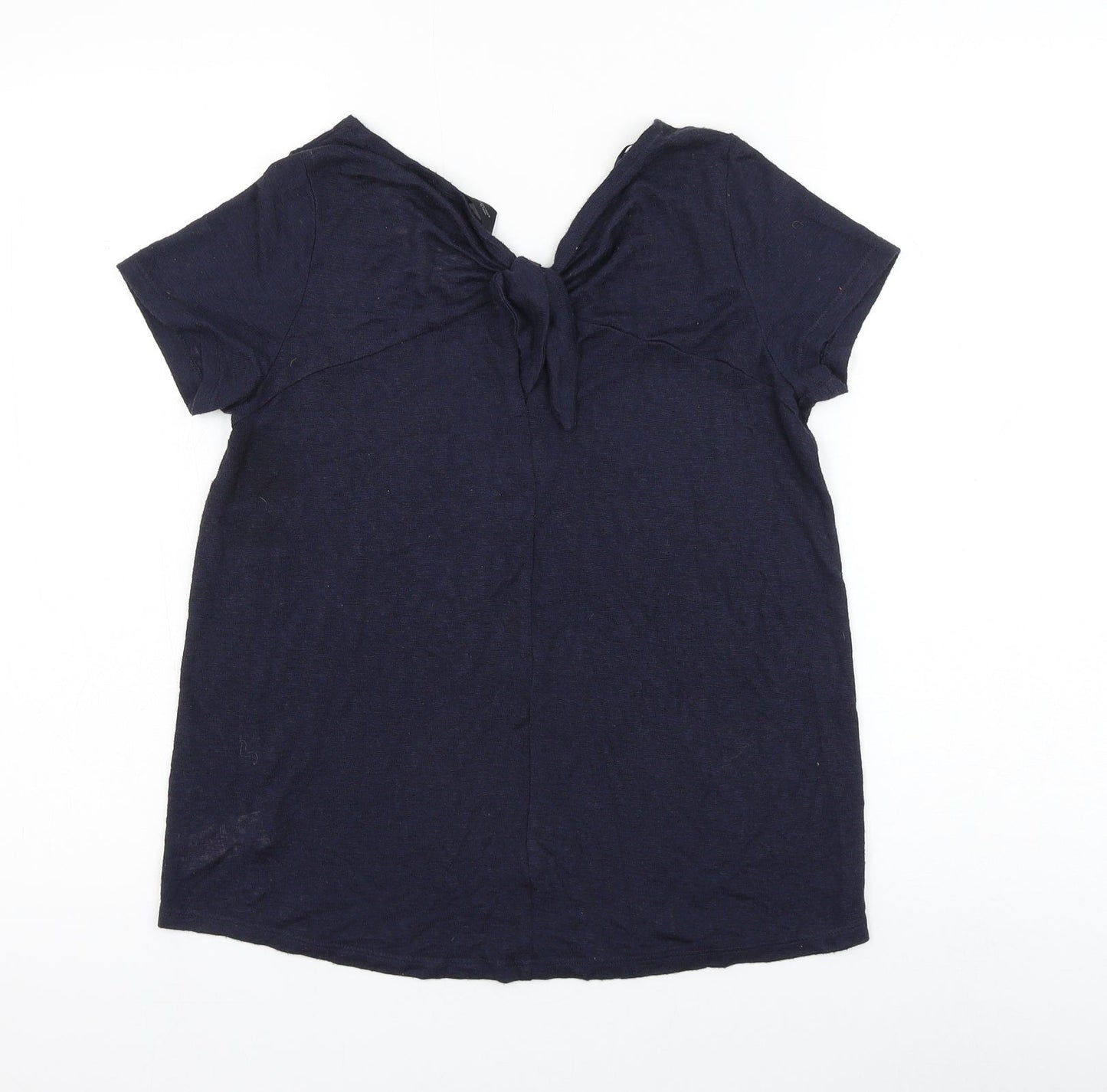 F&F Womens Blue Viscose Basic T-Shirt Size 10 Round Neck