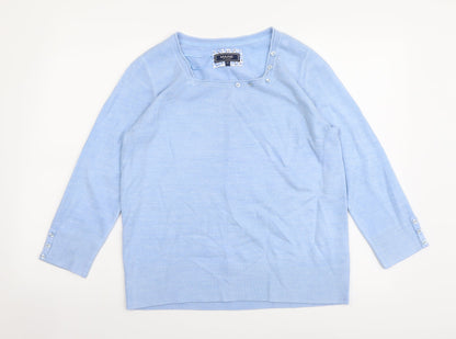 Womens UK Size 14 Maine Blue Pullover Jumper