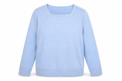 Womens UK Size 14 Maine Blue Pullover Jumper
