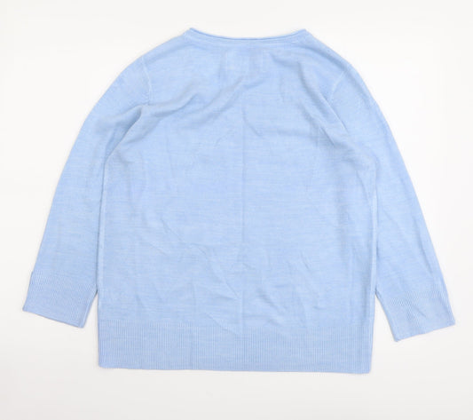 Womens UK Size 14 Maine Blue Pullover Jumper