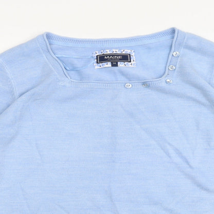 Womens UK Size 14 Maine Blue Pullover Jumper