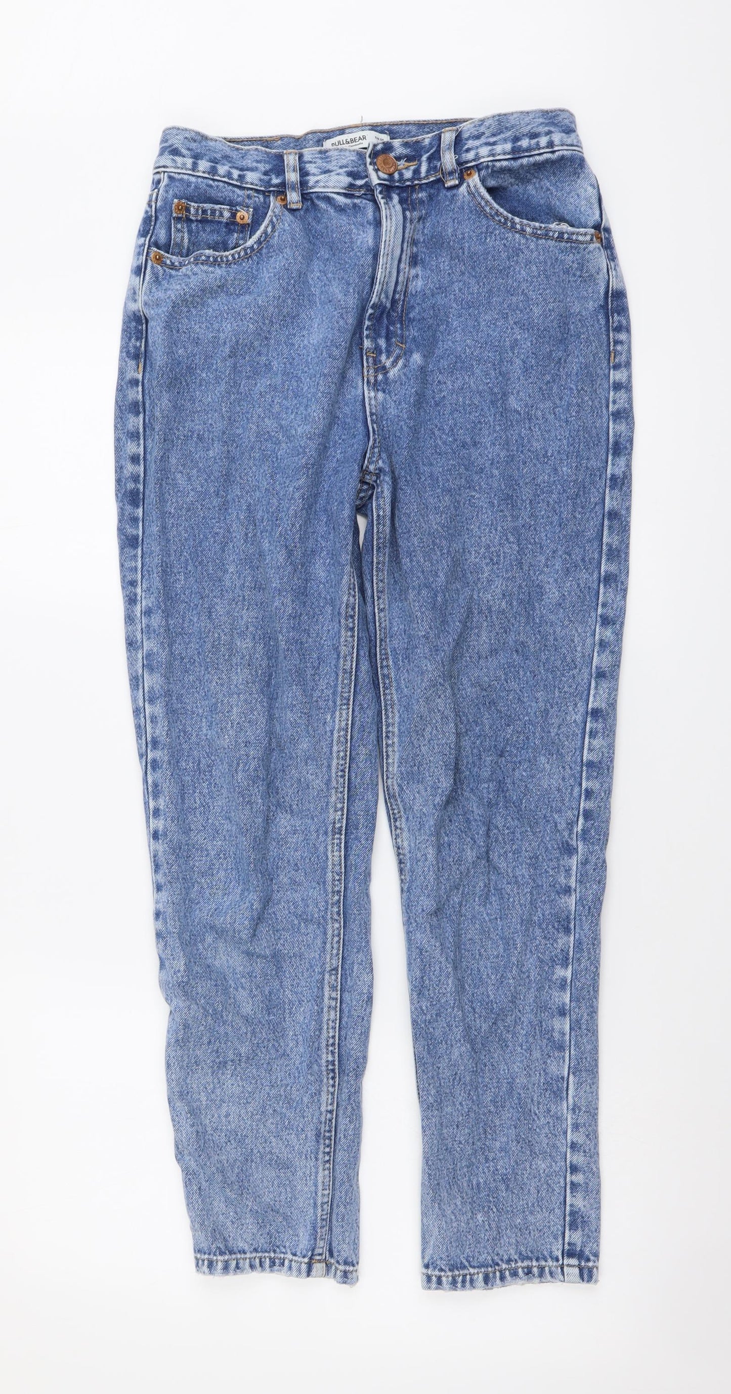 Pull&Bear Womens Blue Cotton Jegging Jeans Size S L26 in Regular Button