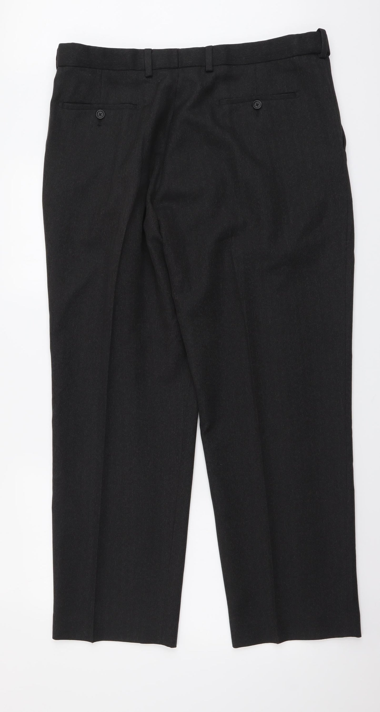 JACK REID Mens Grey Polyester Trousers Size 38 in L30 in Regular Button