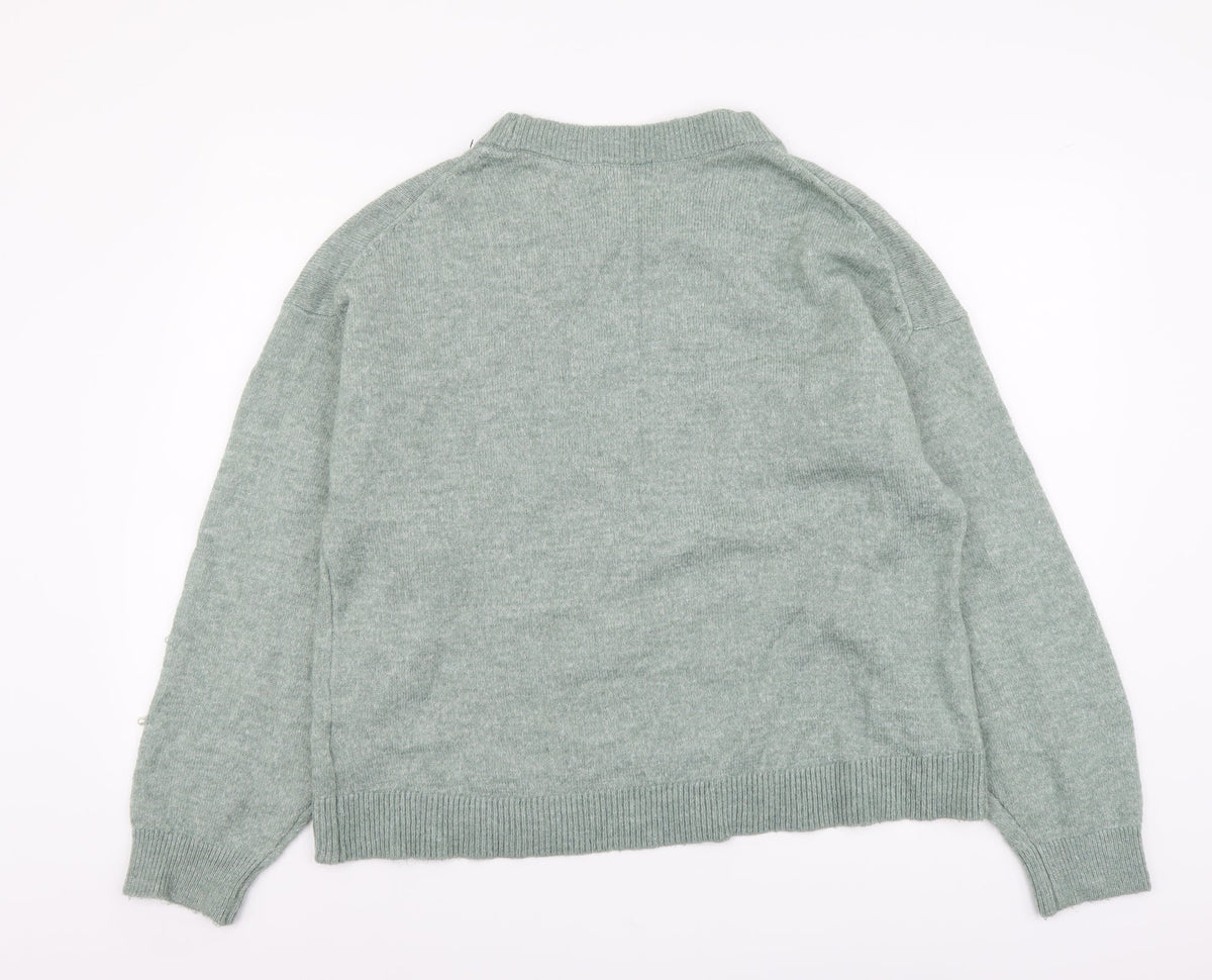 Womens UK Size M H&M Green Pullover Jumper