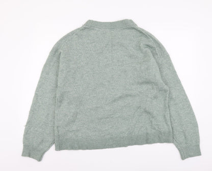 Womens UK Size M H&M Green Pullover Jumper