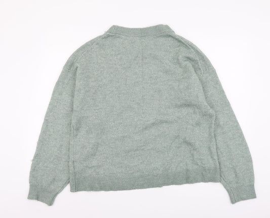 Womens UK Size M H&M Green Pullover Jumper