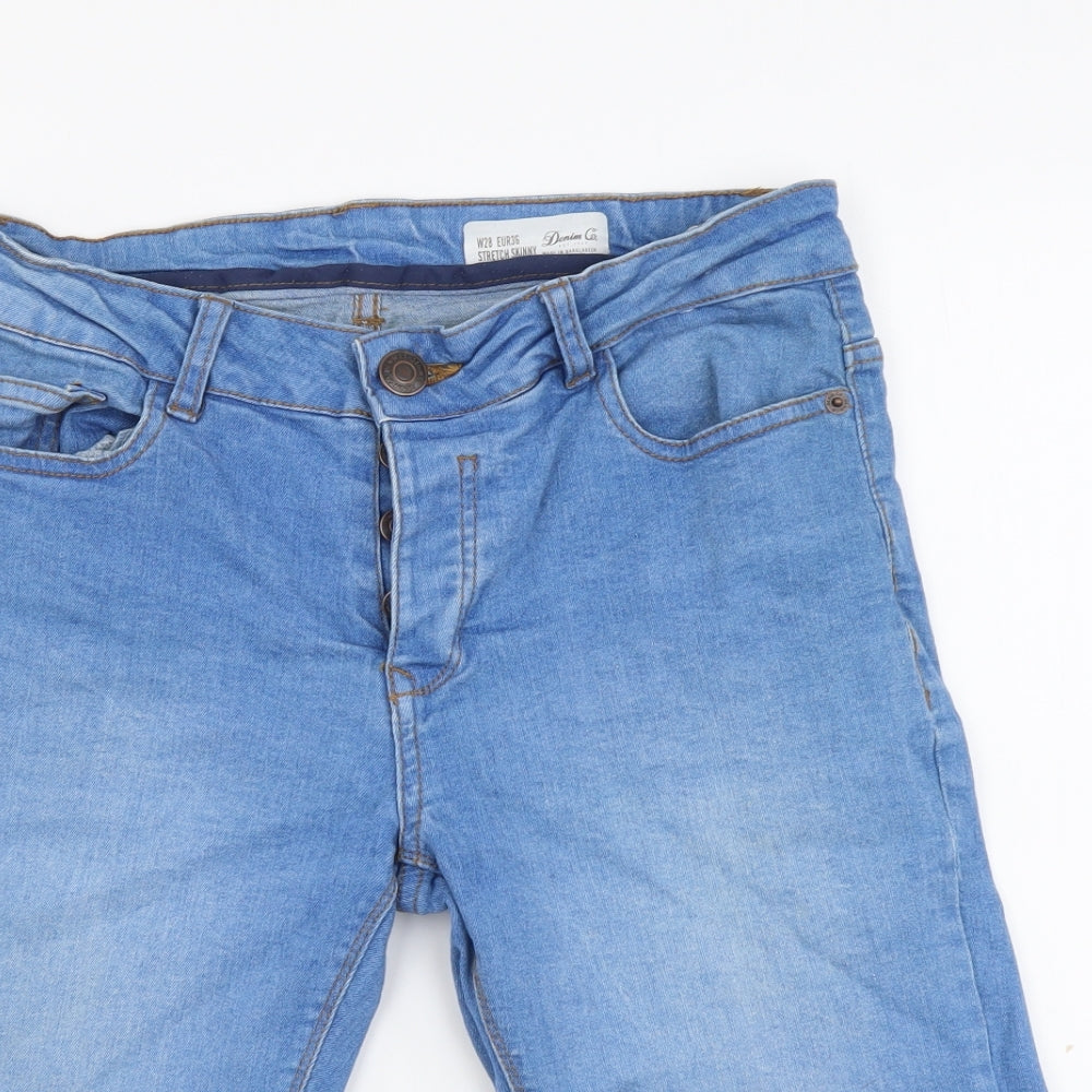 Denim & Co. Mens Blue Cotton Bermuda Shorts Size 28 in L10 in Regular Button