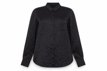 Cult Studios Womens Black Polyester Basic Button-Up Size 10 Collared