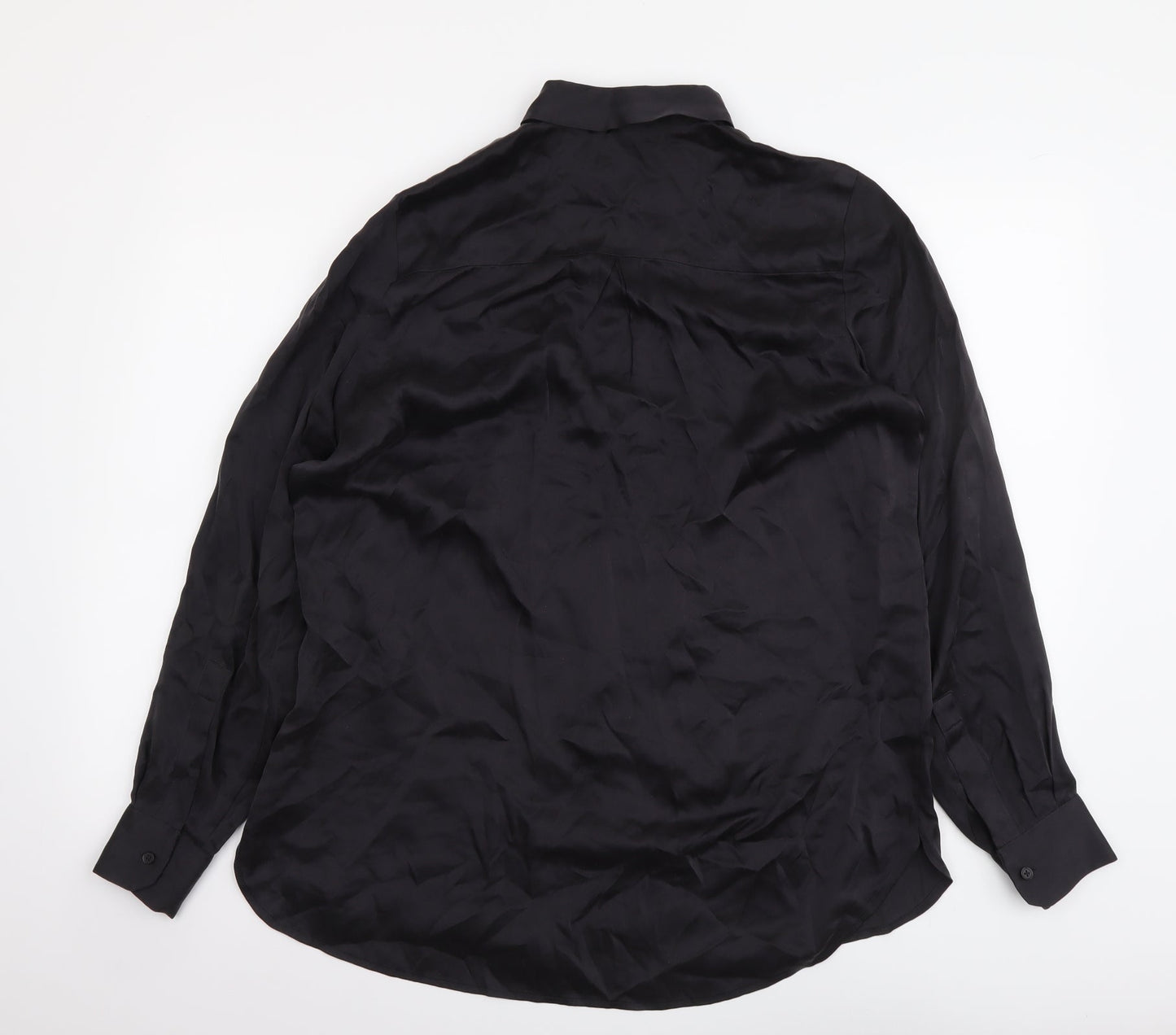 Cult Studios Womens Black Polyester Basic Button-Up Size 10 Collared