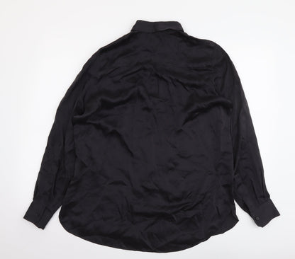 Cult Studios Womens Black Polyester Basic Button-Up Size 10 Collared