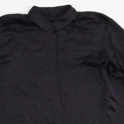 Cult Studios Womens Black Polyester Basic Button-Up Size 10 Collared