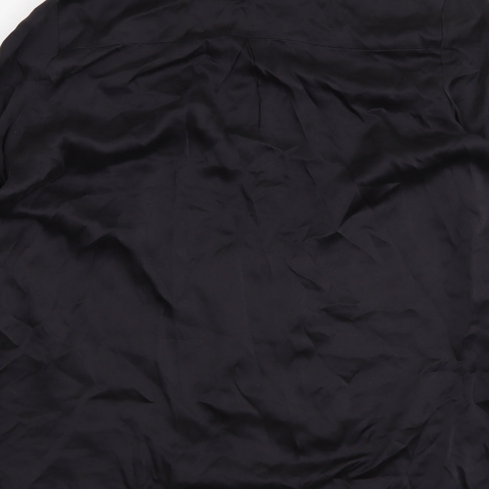 Cult Studios Womens Black Polyester Basic Button-Up Size 10 Collared