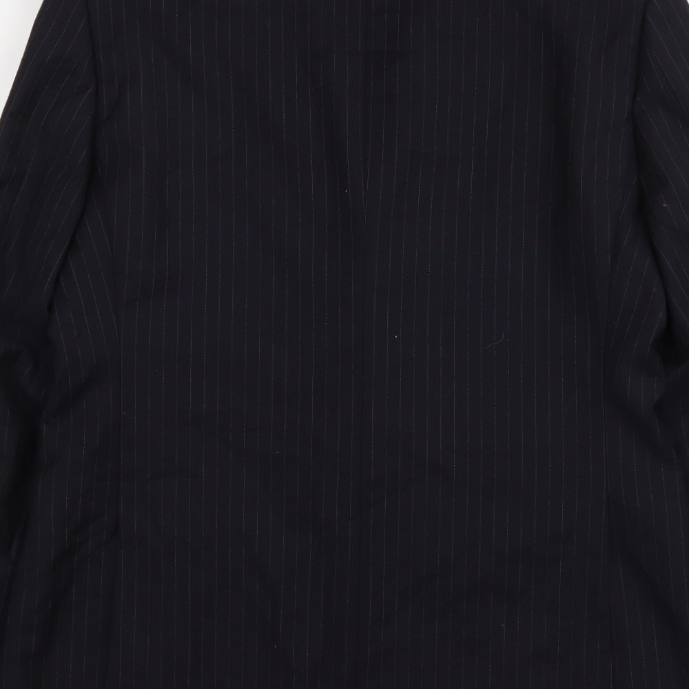 Autograph Mens Blue Striped Wool Jacket Suit Jacket Size M