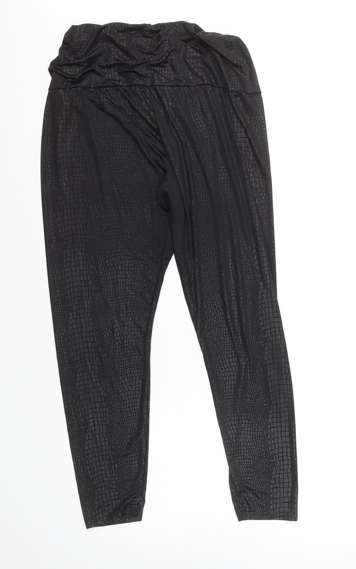 SheIn Womens Black Animal Print Polyester Capri Leggings Size XL L26 in - Crocodile Print