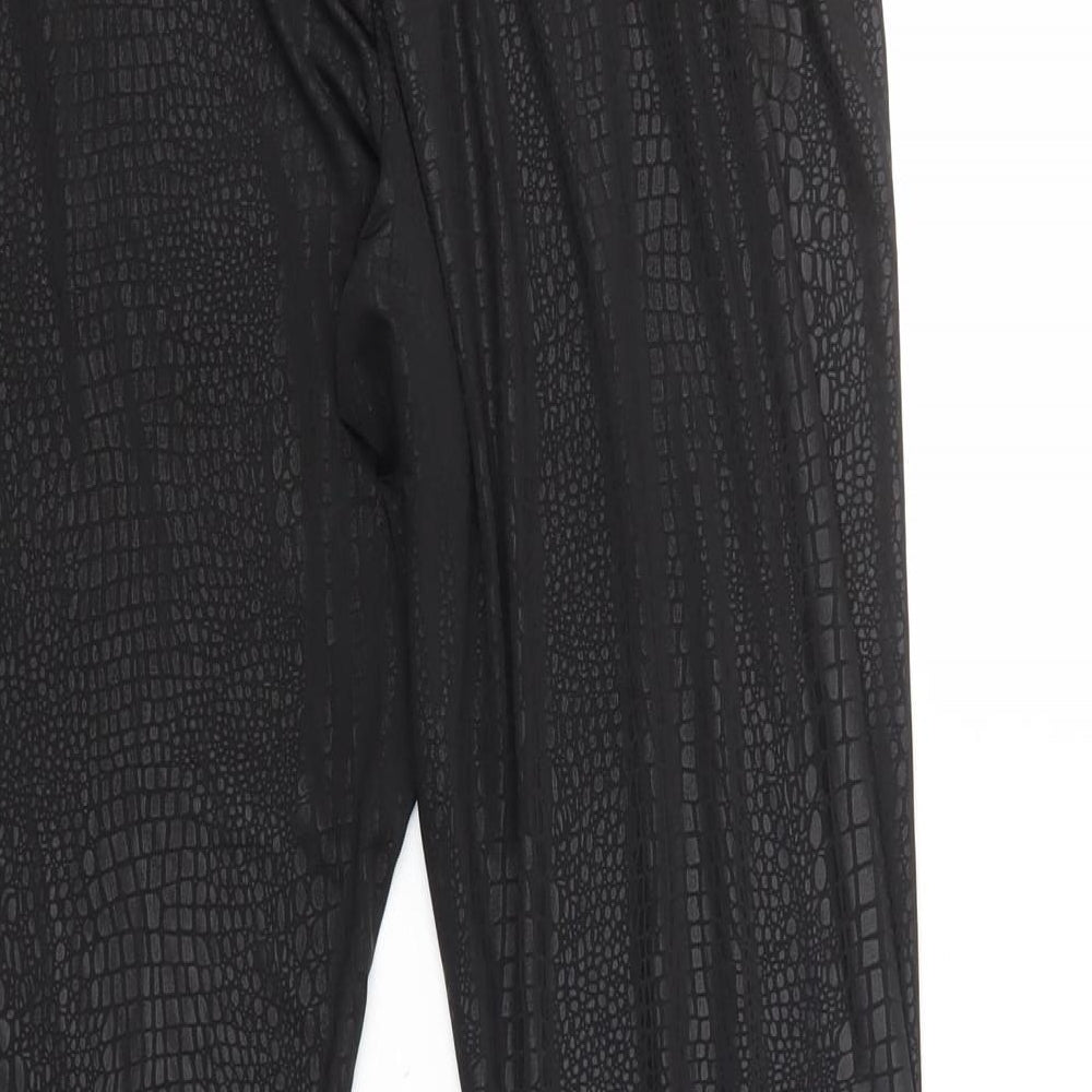SheIn Womens Black Animal Print Polyester Capri Leggings Size XL L26 in - Crocodile Print