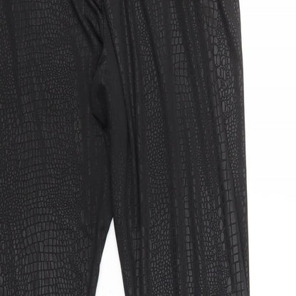 SheIn Womens Black Animal Print Polyester Capri Leggings Size XL L26 in - Crocodile Print
