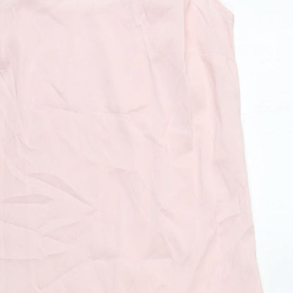 Marks and Spencer Womens Pink Polyester Slip Dress Size 10 V-Neck Pullover