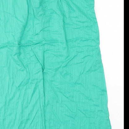 Marks and Spencer Womens Green Cotton Mini Size 14 Round Neck