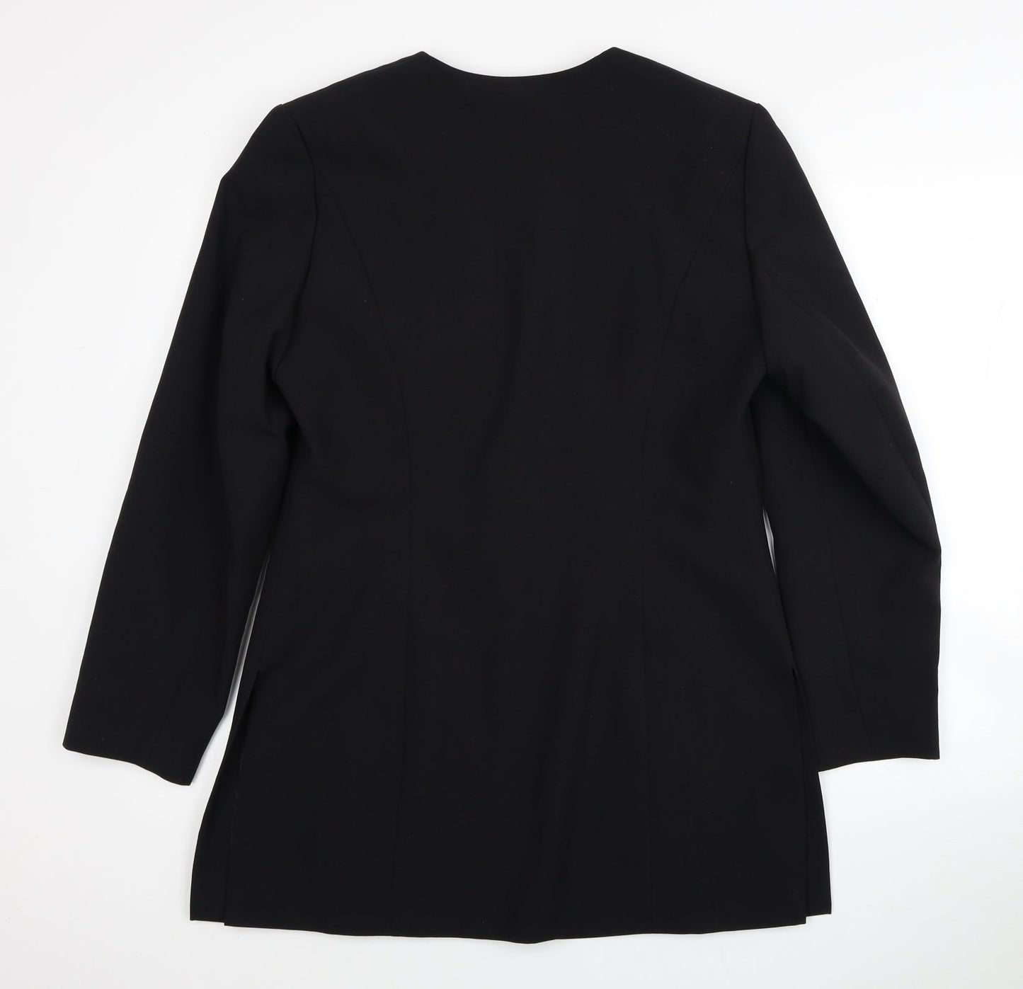 Fashion Extra Womens Black Polyester Jacket Blazer Size 14 - Embroidered, Shoulder Pads
