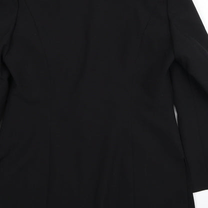 Fashion Extra Womens Black Polyester Jacket Blazer Size 14 - Embroidered, Shoulder Pads