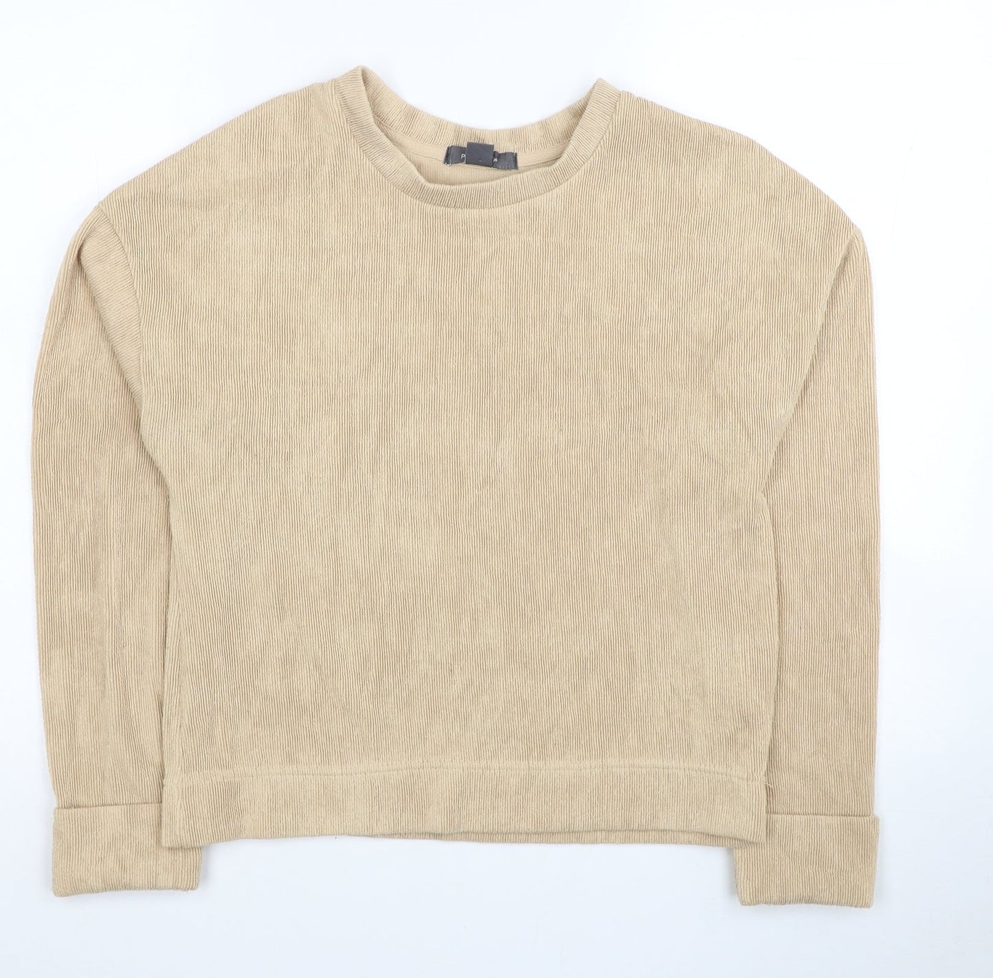 Primark Womens Beige Round Neck Polyester Pullover Jumper Size XS - Ribbed