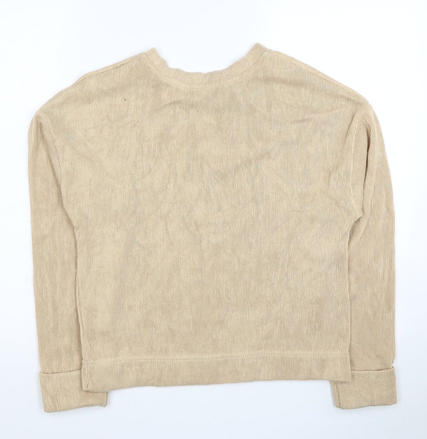 Primark Womens Beige Round Neck Polyester Pullover Jumper Size XS - Ribbed
