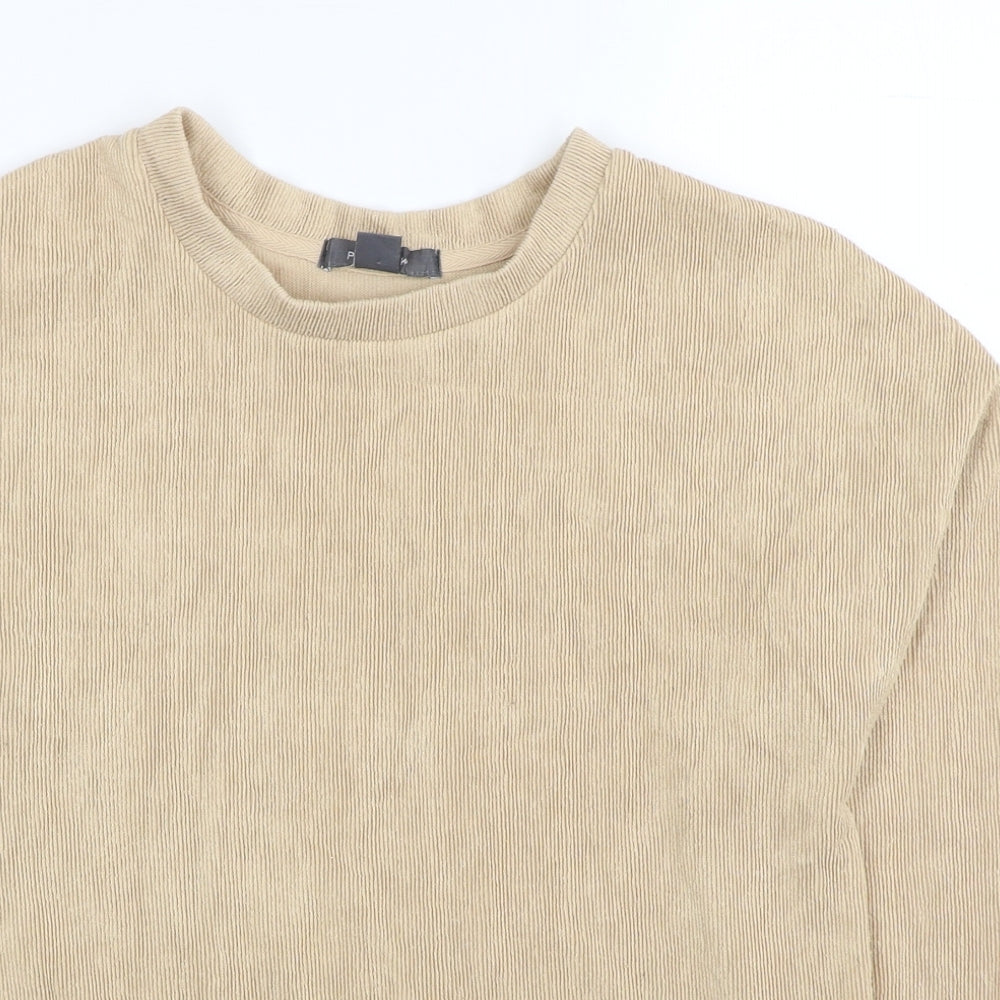 Primark Womens Beige Round Neck Polyester Pullover Jumper Size XS - Ribbed