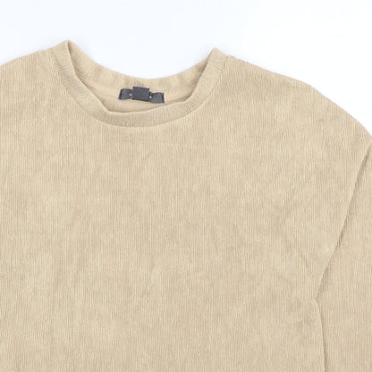 Primark Womens Beige Round Neck Polyester Pullover Jumper Size XS - Ribbed