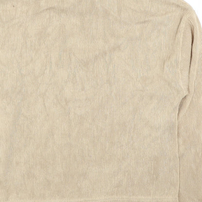 Primark Womens Beige Round Neck Polyester Pullover Jumper Size XS - Ribbed