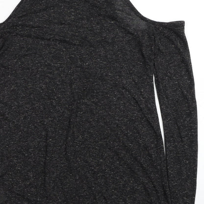 Womens UK Size XS Noisy may Black Basic T-Shirt