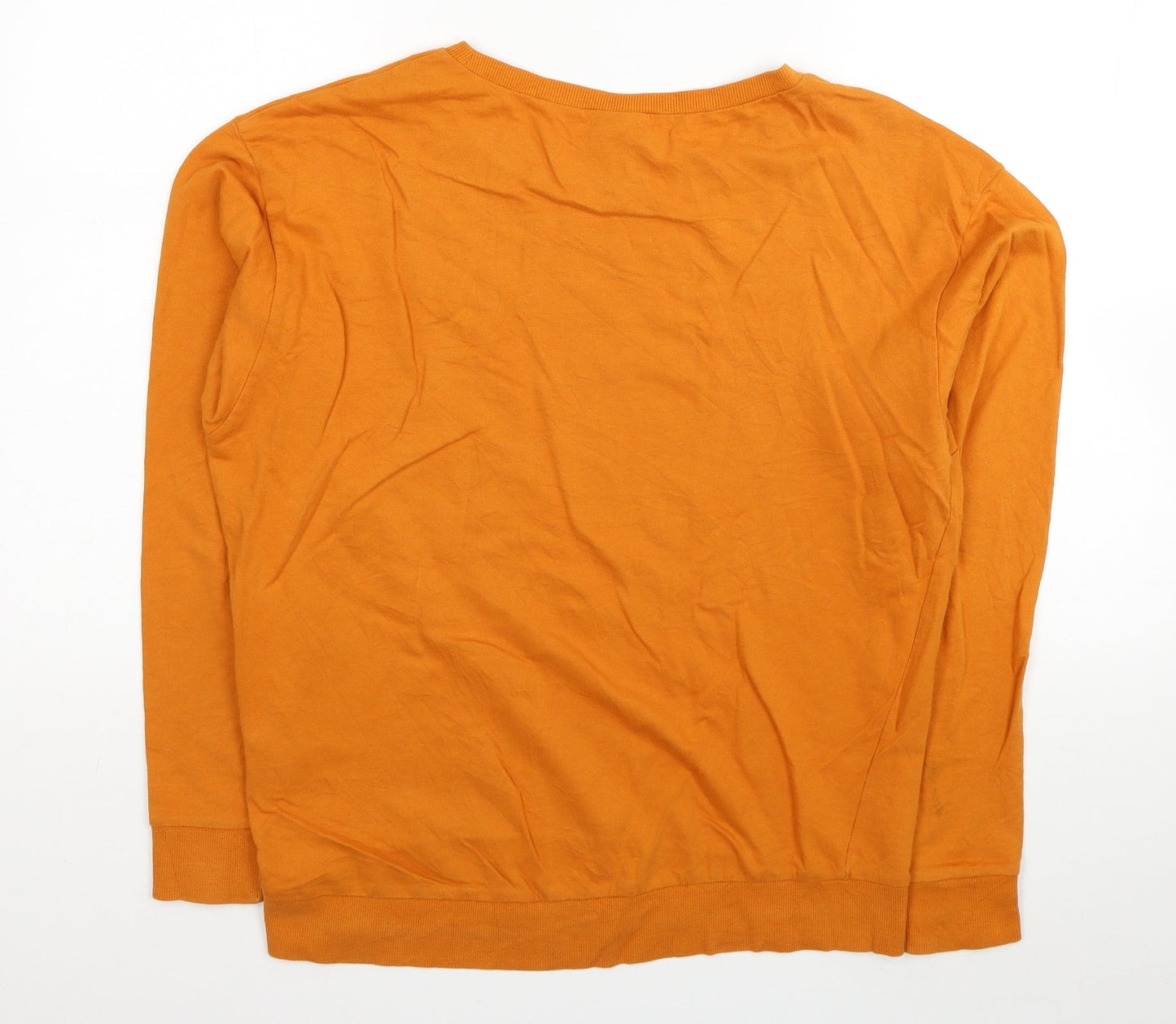 H&M Womens Orange Cotton Pullover Sweatshirt Size M Pullover - Always On Fleek