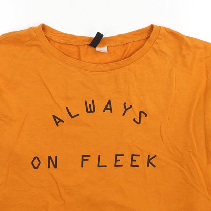 H&M Womens Orange Cotton Pullover Sweatshirt Size M Pullover - Always On Fleek