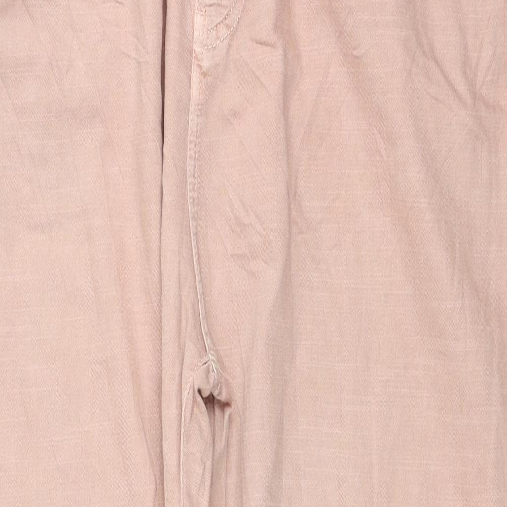 Zara Man Mens Pink Cotton Cropped Jeans Size 36 in L24 in Regular Zip