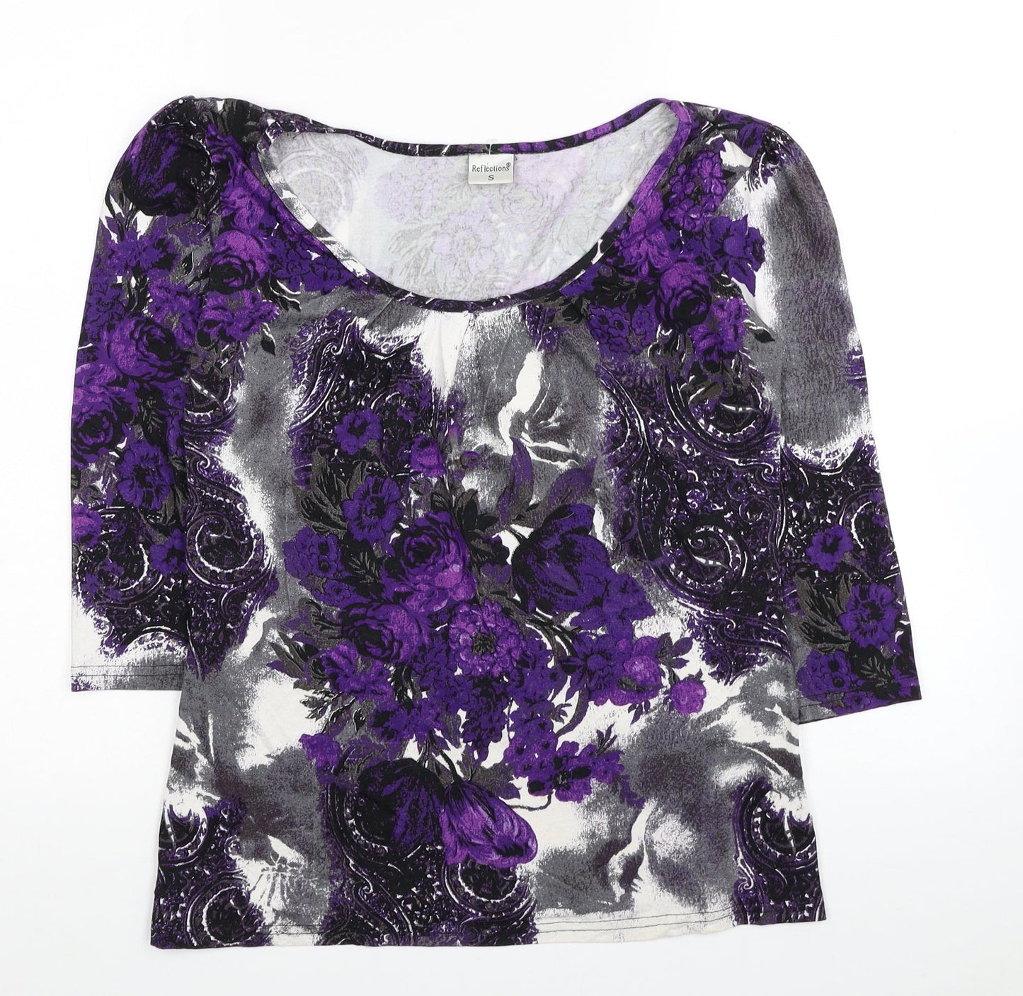 Womens UK Size S Reflections Multicoloured Basic Blouse