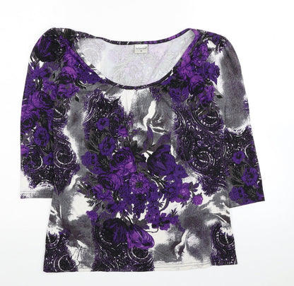 Womens UK Size S Reflections Multicoloured Basic Blouse