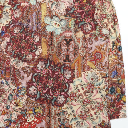 Peter Hahn Womens Multicoloured Floral Viscose Basic T-Shirt Size 12 Scoop Neck