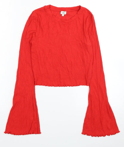 Womens UK Size 6 River Island Red Cropped Blouse