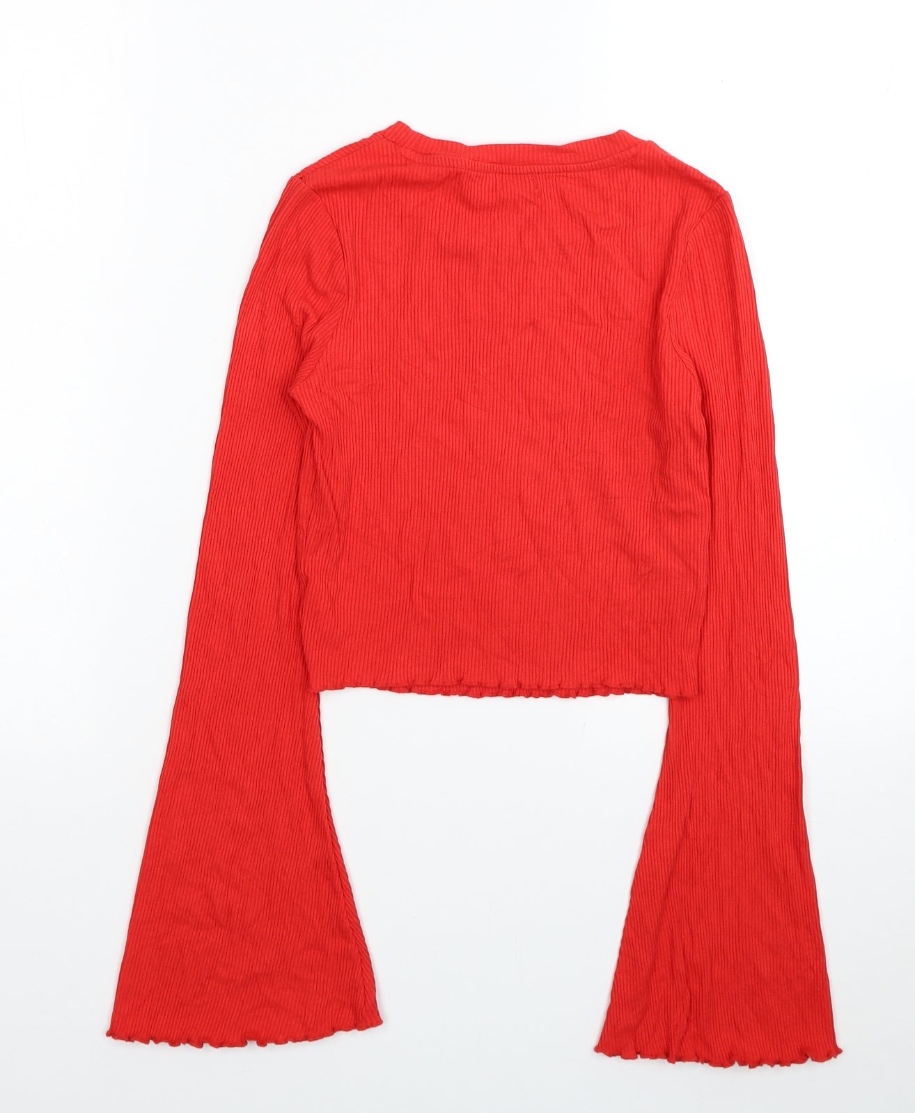 Womens UK Size 6 River Island Red Cropped Blouse