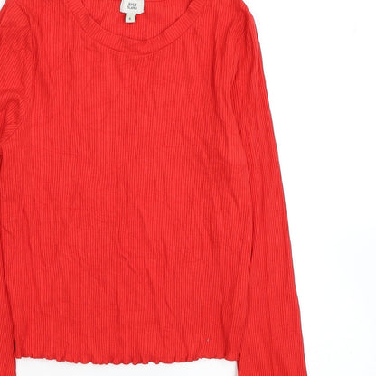 Womens UK Size 6 River Island Red Cropped Blouse
