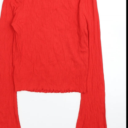 Womens UK Size 6 River Island Red Cropped Blouse