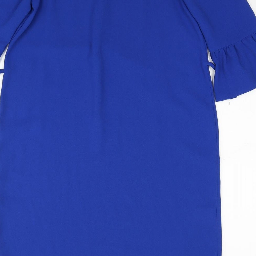 Dorothy Perkins Womens Blue Polyester Sheath Size 6 Off the Shoulder Pullover