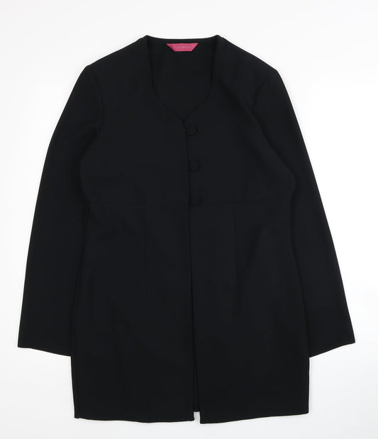 Richards Womens Black Polyester Jacket Blazer Size 10 - Shoulder Pads