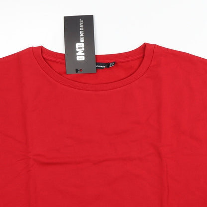 Oh My Days Womens Red Striped Polyester Pullover Sweatshirt Size 12 Pullover - Chiffon Sleeves
